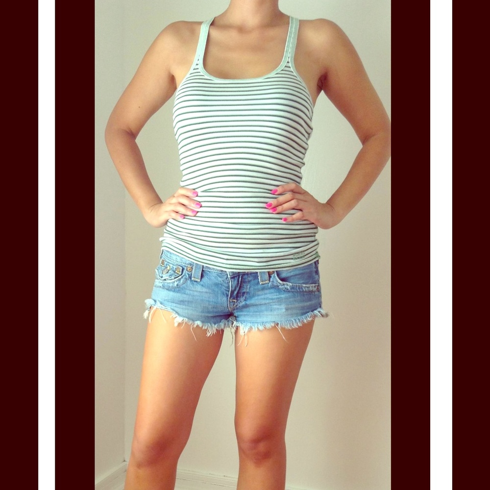Green mini striped camisole